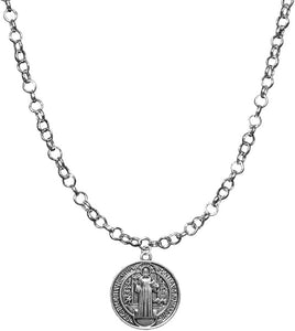 Saint Benedict Protective Charm, and Prayer, Protect Me from Harm, from Evil, from The Devil. Nickle, Lead Free