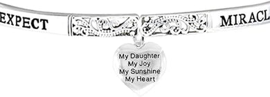 Expect Miracles, My Daughter, My Joy, The Original Hypoallergenic, Safe-Nickel, Lead, Cadmium Free, Adjustable Stretch Bracelet