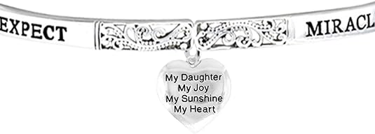 Expect Miracles, My Daughter, My Joy, The Original Hypoallergenic, Safe-Nickel, Lead, Cadmium Free, Adjustable Stretch Bracelet