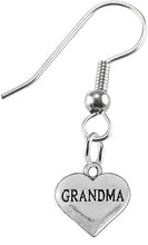 Grandma Heart Charm Fishhook Earring Hypoallergenic, Safe-Nickel, Lead & Cadmium Free!