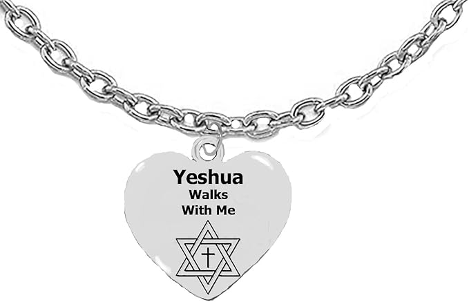 Messianic Christian Adjustable Bracelet From Very Small, 5 Inches To Average, 7 Inches, Yeshua Walks With Me, Hypoallergenic-Safe, No Nickel, Lead, Or Cadmium In The Metal.©2023
