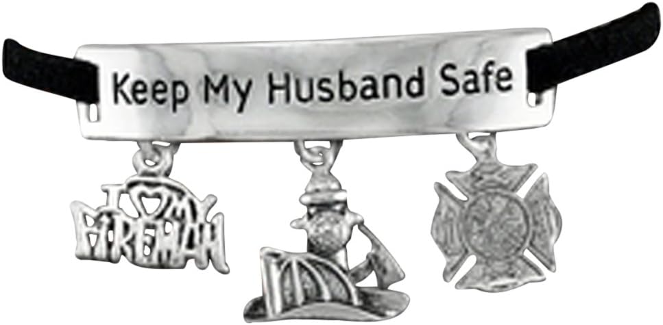 Firefighter's Keep My Husband Safe Adjustable Hypoallergenic Safe-Nickel, Lead & Cadmium Free!