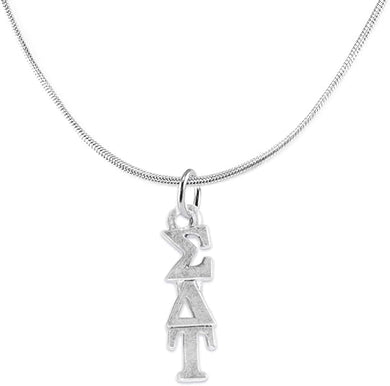 Sigma Delta Tau, Authorized Sorority Jewelry Manufacturer, Adjustable Thin Snake ChainLavaliere/Necklace, Hypoallergenic, Safe-No Nickel, No Lead, And No Poisonous Cadmium