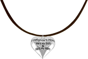 Firefighter, My Son is My Hero Adjustable Necklace, Hypoallergenic, Safe-Nickel, Lead, Cadmium Free