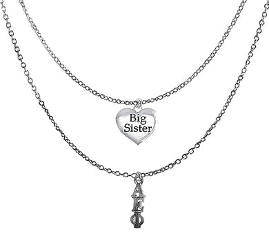 Alpha Epsilon Phi Silvertone Double Chain Fashion Necklace, Adjustable From 18 Inches To 21 Inches. What A Great Gift For Yourself, Or A Big Sister. Hypoallergenic, Licensed Sorority Jewelry©2024
