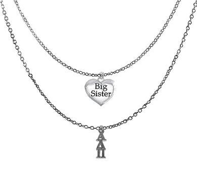 Alpha Delta Pi Silvertone Double Chain Fashion Necklace, Adjustable From 18 Inches To 21 Inches.What A Great Gift For Yourself,Or A Big Sister.Hypoallergenic, Licensed Sorority Jewelry©2024