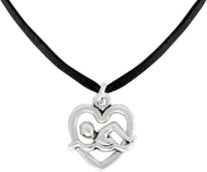 I Love Swimming Necklace Adjustable Hypoallergenic, Safe-Nickel, Lead & Cadmium Free!