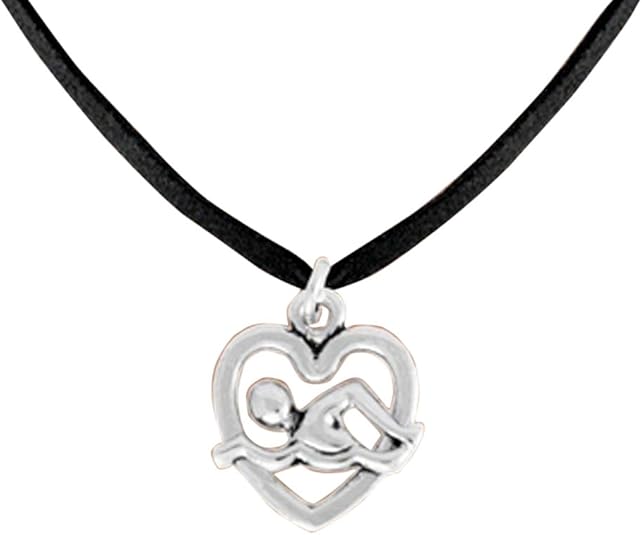 I Love Swimming Necklace Adjustable Hypoallergenic, Safe-Nickel, Lead & Cadmium Free!