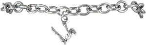 Gymnastic Swinging from Trapeze Bar Charm Bracelet, Hypoallergenic, Nickel, Lead & Cadmium Free!