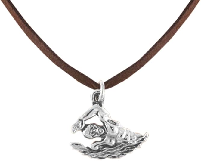 Male Swimmer Necklace Adjustable Hypoallergenic, Safe-Nickel, Lead & Cadmium Free!