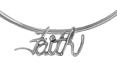 Faith Jewelry, Faith Adjustable Choker Wire, Outstanding Visable Faith Statement, High Polished Silvertone, What A Wonderful Gift For Yourself,Or Someone Special,Gift Ready Comes In Black Velvet Bag