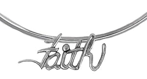 Faith Jewelry, Faith Adjustable Choker Wire, Outstanding Visable Faith Statement, High Polished Silvertone, What A Wonderful Gift For Yourself,Or Someone Special,Gift Ready Comes In Black Velvet Bag
