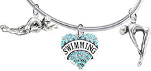 I Love Swimming 3 Charm Adjustable Bracelet, Hypoallergenic, Safe-Nickel Free, No Poisonous Lead Or Cadmium