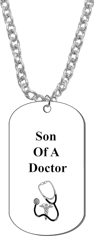 Son Of A Doctor, Dog Tag On A Adjustable Cable Chain Necklace.12-15 Inches. What A Great Gift For Yourself, Or Somebody Special. Beautiful Premium Quality, Silvertone Finish. Hypoallergenic