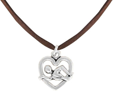 I Love Swimming Necklace Adjustable Hypoallergenic, Safe-Nickel, Lead & Cadmium Free!