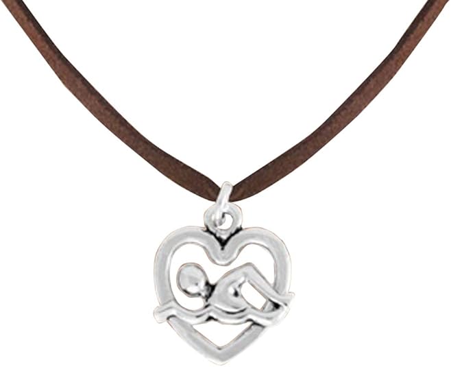 I Love Swimming Necklace Adjustable Hypoallergenic, Safe-Nickel, Lead & Cadmium Free!