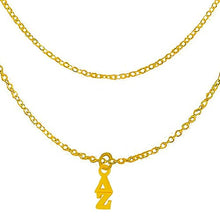 Delta Zeta 14KT Goldtone Double Chain Fashion Necklace,Adjustable From 18 Inches To 21 Inches.What A Great Gift For Yourself,A Friend, Or Family Member.Hypoallergenic-Safe,No Nickel In The Metal©2024