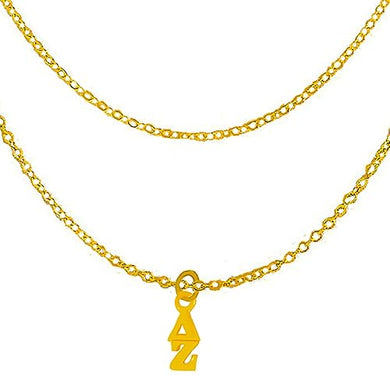 Delta Zeta 14KT Goldtone Double Chain Fashion Necklace,Adjustable From 18 Inches To 21 Inches.What A Great Gift For Yourself,A Friend, Or Family Member.Hypoallergenic-Safe,No Nickel In The Metal©2024