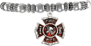 Firefighter's Wife Stretch Bracelet Hypoallergenic Safe-Nickel, Lead & Cadmium Free!