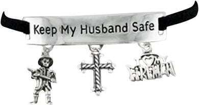 Firefighter's Keep My Husband Safe Adjustable Hypoallergenic Safe-Nickel, Lead & Cadmium Free!