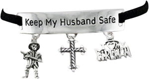 Firefighter's Keep My Husband Safe Adjustable Hypoallergenic Safe-Nickel, Lead & Cadmium Free!