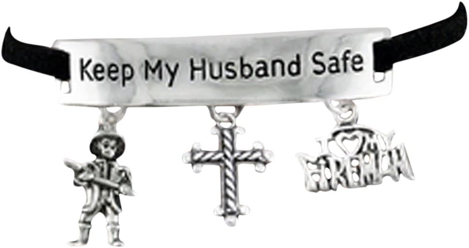 Firefighter's Keep My Husband Safe Adjustable Hypoallergenic Safe-Nickel, Lead & Cadmium Free!