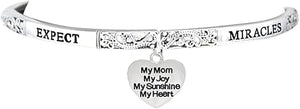 Expect Miracles, My Mom, My Joy, The Original Hypoallergenic, Safe-Nickel, Lead, Cadmium Free, Adjustable Stretch Bracelet