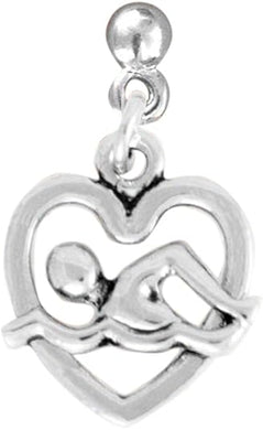 Swimmer Charm Post Earring ©2009 Hypoallergenic, Adjustable Safe-Nickel, Lead, & Cadmium Free!