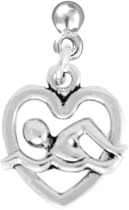 Swimmer Charm Post Earring ©2009 Hypoallergenic, Adjustable Safe-Nickel, Lead, & Cadmium Free!