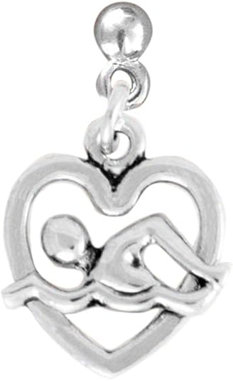 Swimmer Charm Post Earring ©2009 Hypoallergenic, Adjustable Safe-Nickel, Lead, & Cadmium Free!