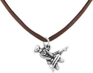 Gymnast On Pommel Horse Necklace, Adjustable, Hypoallergenic, Nickel, Lead & Cadmium Free