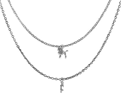 Sigma Gamma Rho, Poodle Mascot, Silvertone Double Cable Chain Adjustable Necklace. What A Wonderful Gift For Yourself Or Someone Special. Hypoallergenic-Safe, No Nickel, Lead,Or Cadmium In Metal