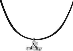 I Love Swimming, Necklace Adjustable Hypoallergenic, Safe-Nickel, Lead & Cadmium Free!