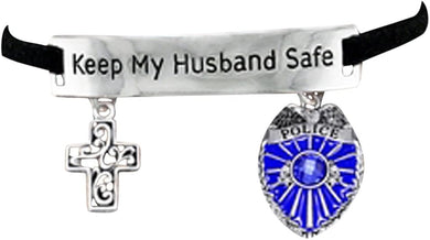 Policeman Keep My Husband Safe Policeman's Wife Hypoallergenic Adjustable Bracelet Nickle, Lead Free