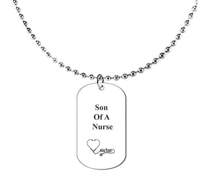 Son Of A Nurse Dog Tag On A Adjustable Ball Chain Necklace.18 Inches. What A Great Gift For Yourself, Or Somebody Special.As A Gift No Worry About Their Size
