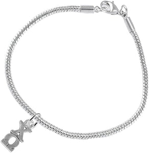 Chi Omega, Licensed Sorority Jewelry Manufacturer, Hypoallergenic Safe Lavalier Bracelet