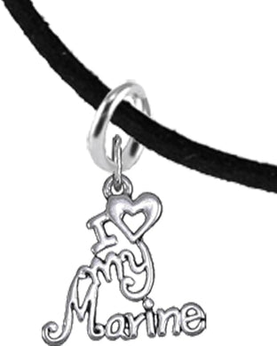 Marine, I Love My Marine, Adjustable Suede Bracelet Hypoallergenic, Safe-Nickel, Lead, Cadmium Free