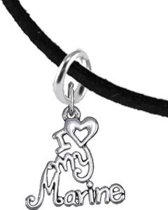 Marine, I Love My Marine, Adjustable Suede Bracelet Hypoallergenic, Safe-Nickel, Lead, Cadmium Free