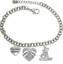 Army Wife, I Love My Soldier, Adjustable Hypoallergenic, Safe-Nickel, Lead, Cadmium Free