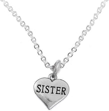 Sister Heart Charm Necklace Hypoallergenic, Adjustable, Safe, Nickel, Lead & Cadmium Free!