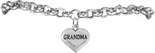 Grandma Heart Charm Bracelet Hypoallergenic, Adjustable, Safe, Nickel, Lead & Cadmium Free!