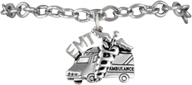 EMT, The Ambulance with EMT & Caduces Hypoallergenic, Safe-Nickel, Lead, and Cadmium Free