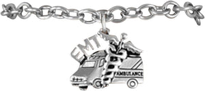 EMT, The Ambulance with EMT & Caduces Hypoallergenic, Safe-Nickel, Lead, and Cadmium Free