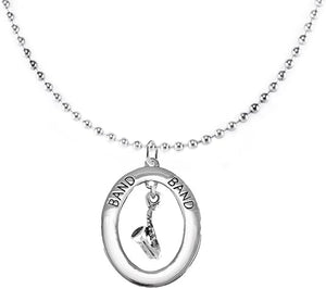 Band Saxophone Player Hypoallergenic Adjustable Necklace, Safe-Nickel, Lead Free