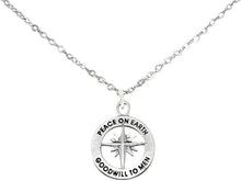 Christmas, Exclusive, Peace On Earth, Good Will... Hypoallergenic Adjustable Necklace, Safe-Nickel, Lead, Cadmium Free
