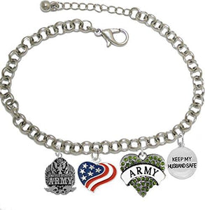 Army, Keep My Husband Safe, Adjustable Hypoallergenic, Safe-Nickel, Lead, Cadmium Free