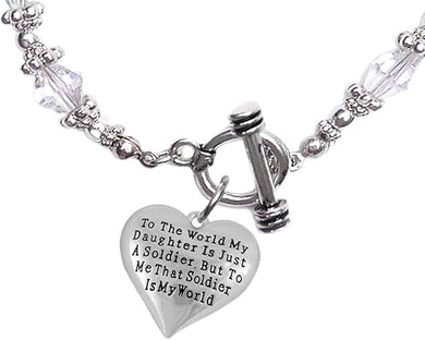 Army, Enlisted Daughter, My Daughter, She is My World, Necklace, Adjustable Hypoallergenic, Safe-Nickel, Lead, Cadmium Free