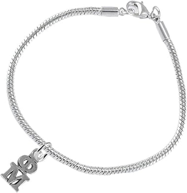 Phi Mu - Licensed Sorority Jewelry Manufacturer, Adjustable Snake Chain Bracelet, Hypoallergenic, Safe-No Nickel, No Lead, And No Poisonous Cadmium