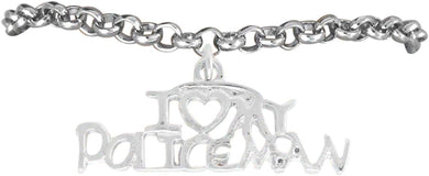 Policeman I Love My Policeman Hypoallergenic Adjustable Bracelet Nickle, Lead Free