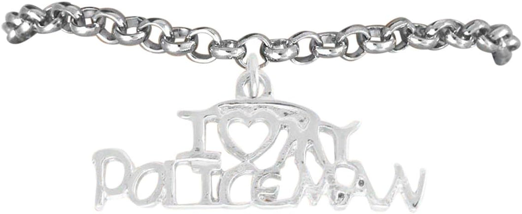 Policeman I Love My Policeman Hypoallergenic Adjustable Bracelet Nickle, Lead Free